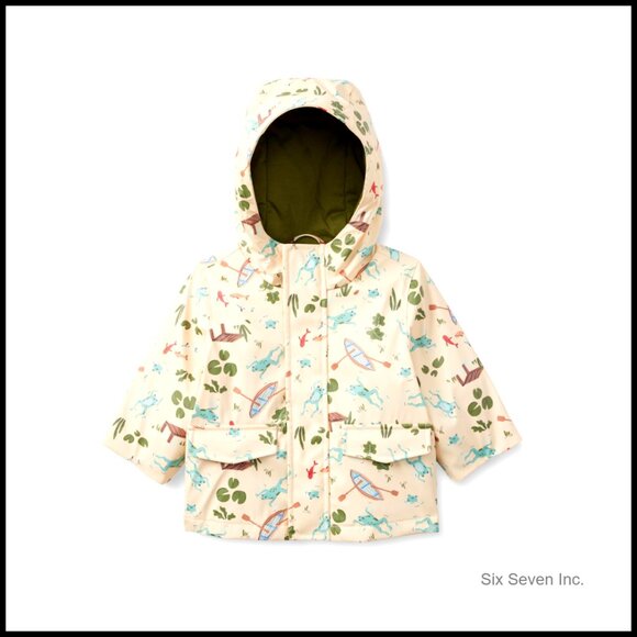 Water-Repellent Rain Jacket Quilted Lining Relaxed Fit Baby Boy Outerwear